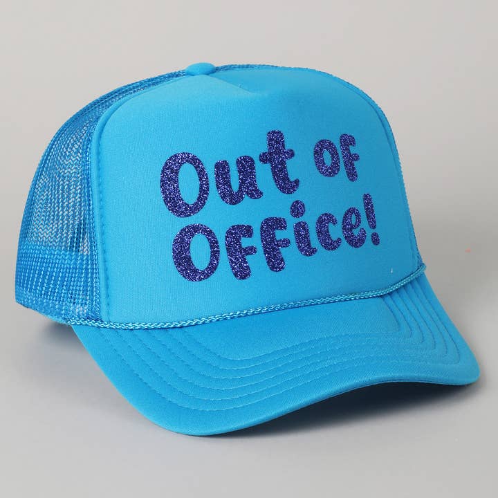 Fashion City - Wholesale Trucker Hat - Unisex - Out of Office Glitter Letter Logo Foam Trucker Hat8