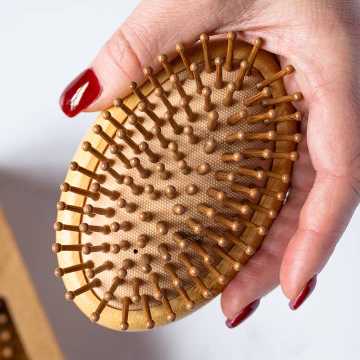 Eco-Friendly Bamboo Hairbrush for wholesale by Steamboat Soap Company