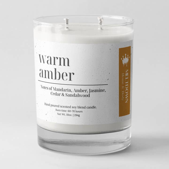 WARM AMBER 10oz. Candle for wholesale by MELTDOWN Home & Body