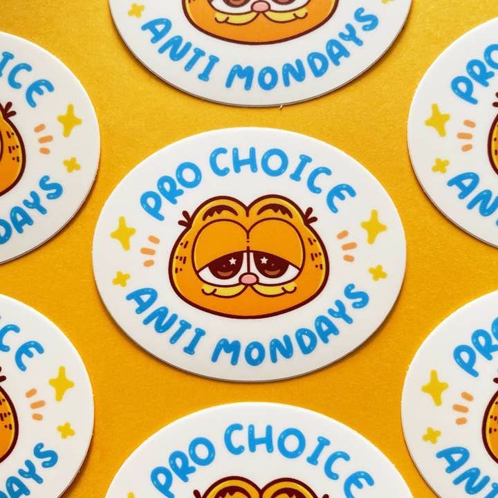 Ghostiekid - Wholesale Sticker - Pro Choice Anti Mondays Garfield | Vinyl Sticker
