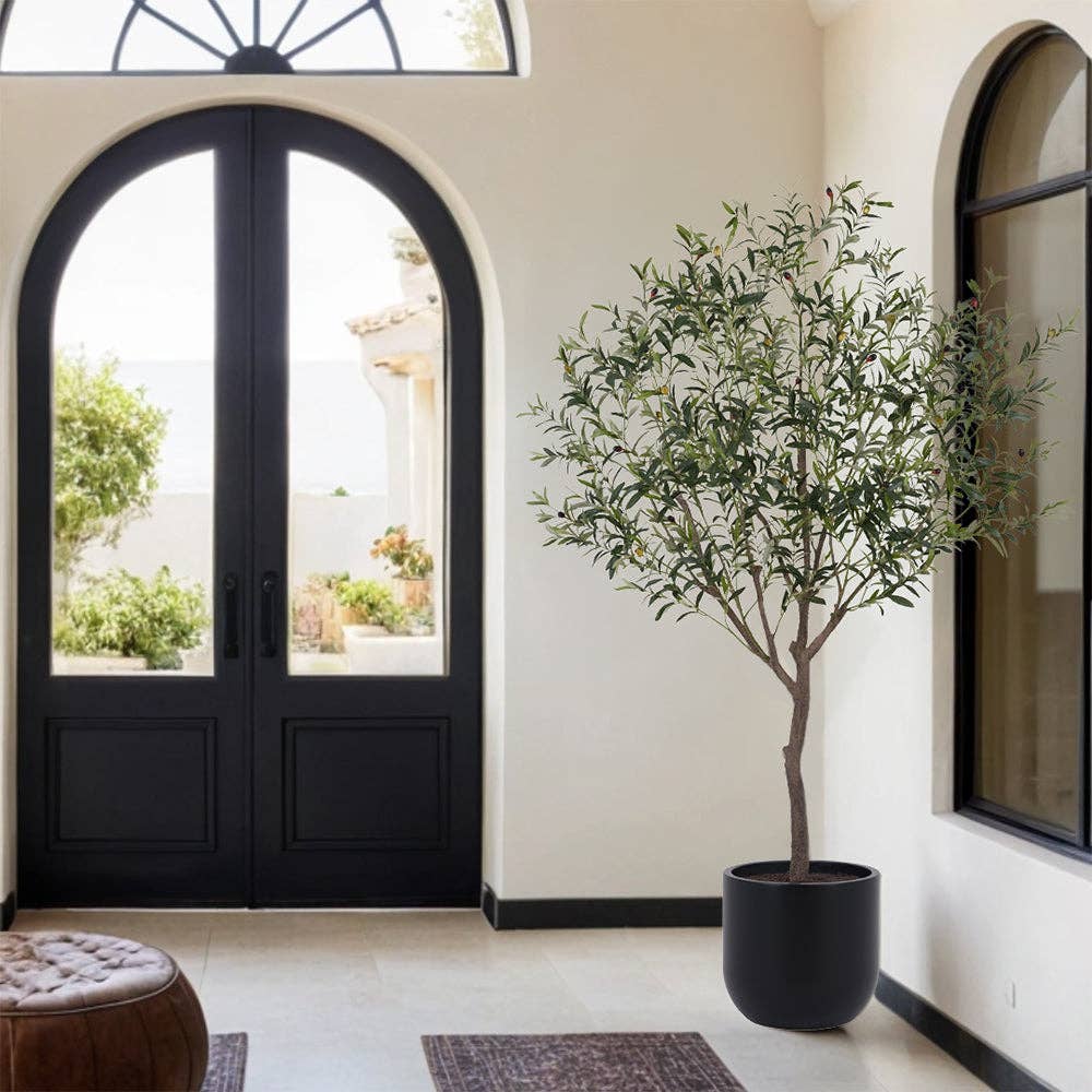 CG Hunter - Wholesale Artificial Plant - 6.5' Faux Potted Olive Tree1