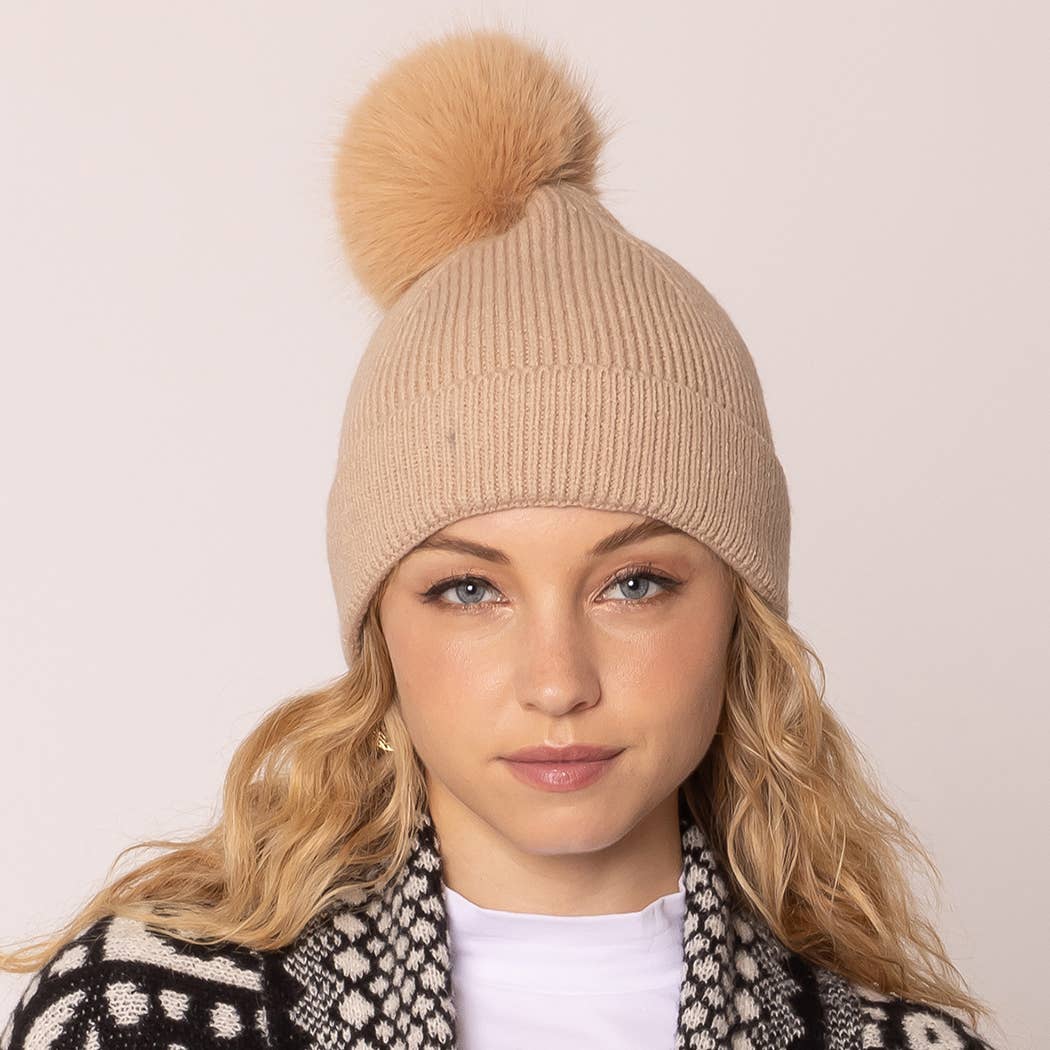 Fashion City - Vendita all'ingrosso Berretto - Unisex - Berretto invernale lavorato a maglia con pompon1