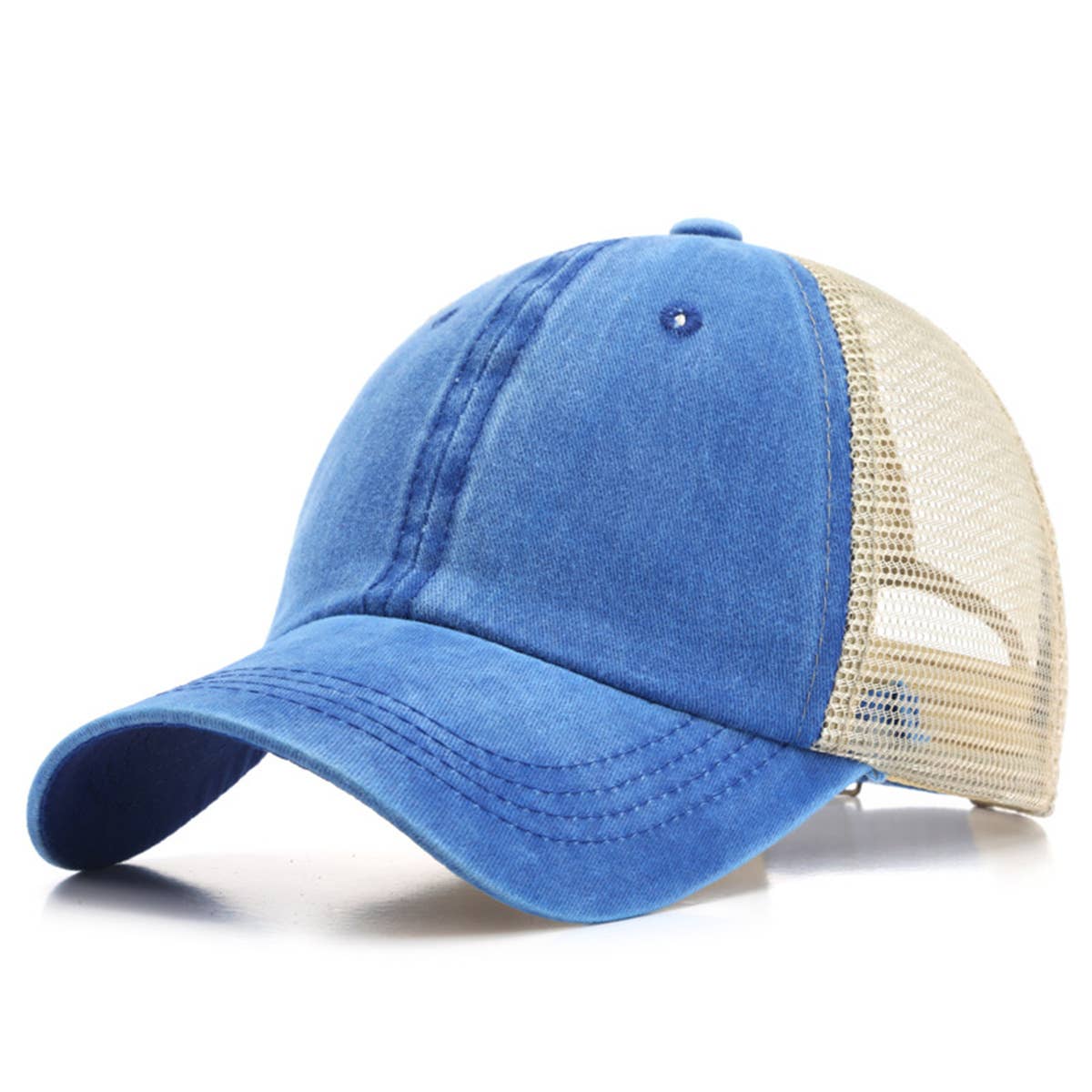 ACCITY - Wholesale Baseball Cap - Women's - Washed Cotton Denim Mesh Cap Breathable Sun Hat_CWAH12816