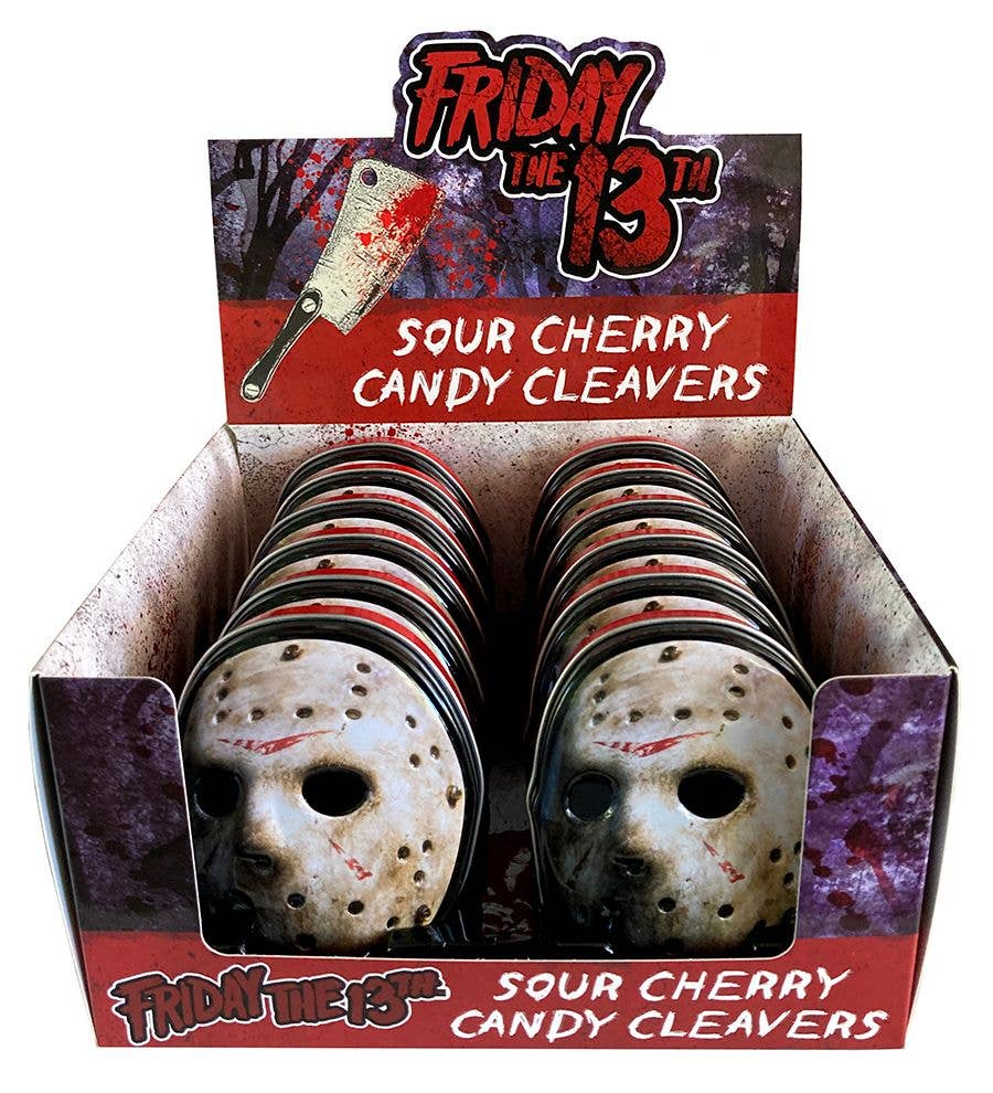 Grandpa Joe's Candy Shop - Wholesale Hard Candy - Friday The 13th, Jason Mask, Sour Cherry Candy Cleaver, 12ct