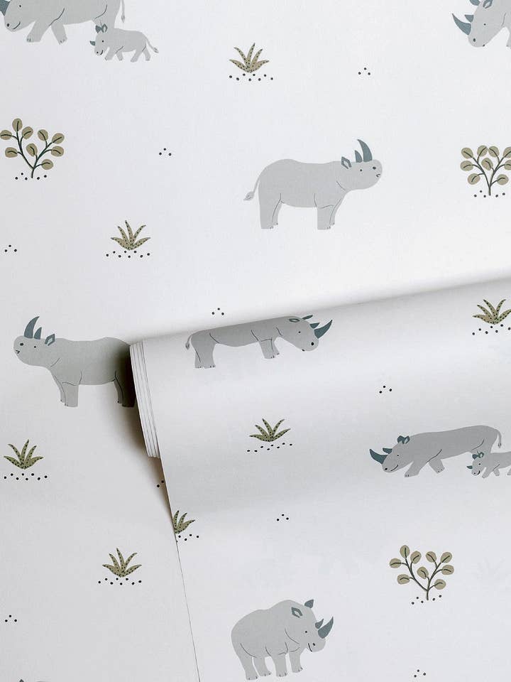 TANSANIA - Papiermotiv Rhinocéros fond gris (H0597) für den Großhandel von LILIPINSO