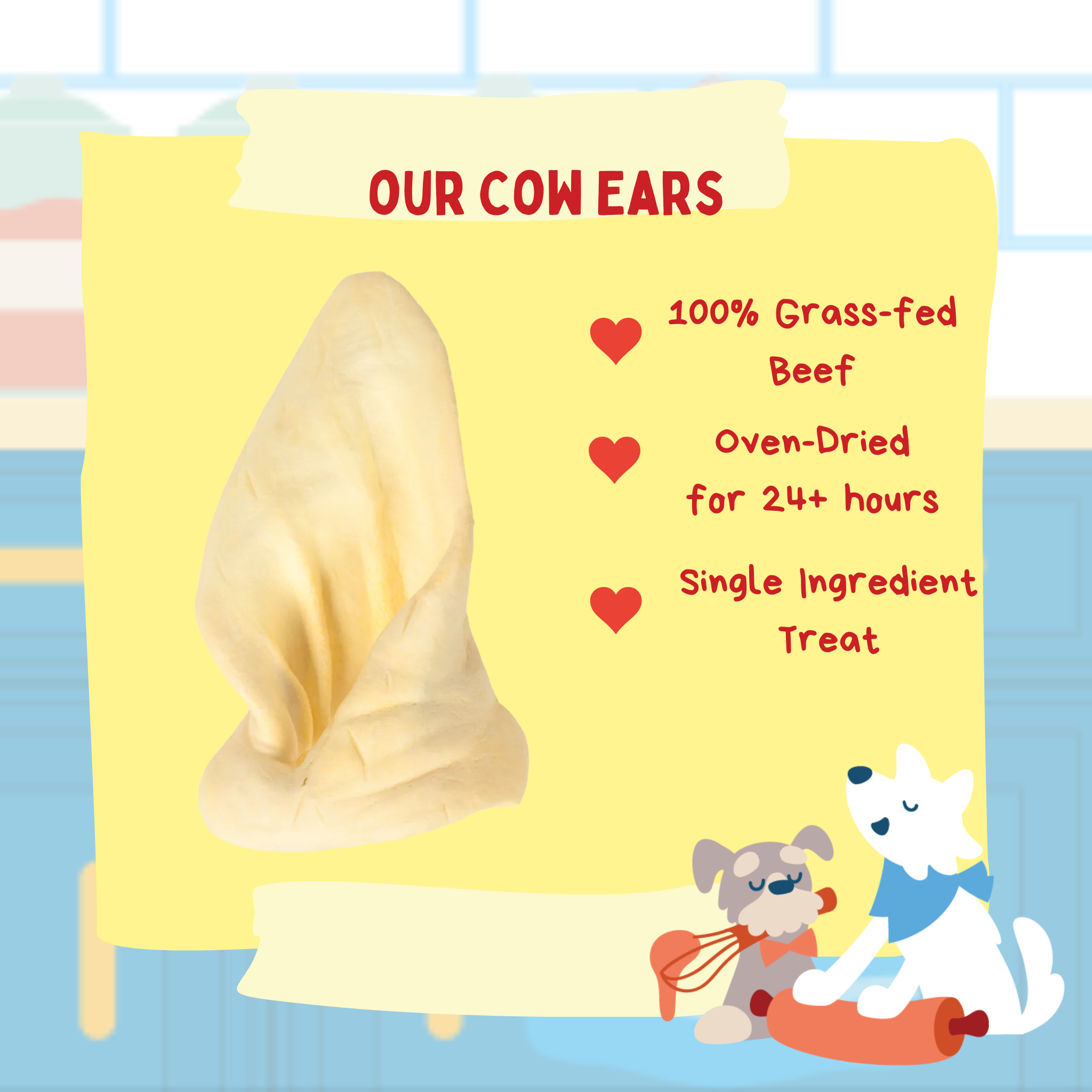Woofpak Dog Bakery - Wholesale Pet Treats - Dog - Cow Ears2
