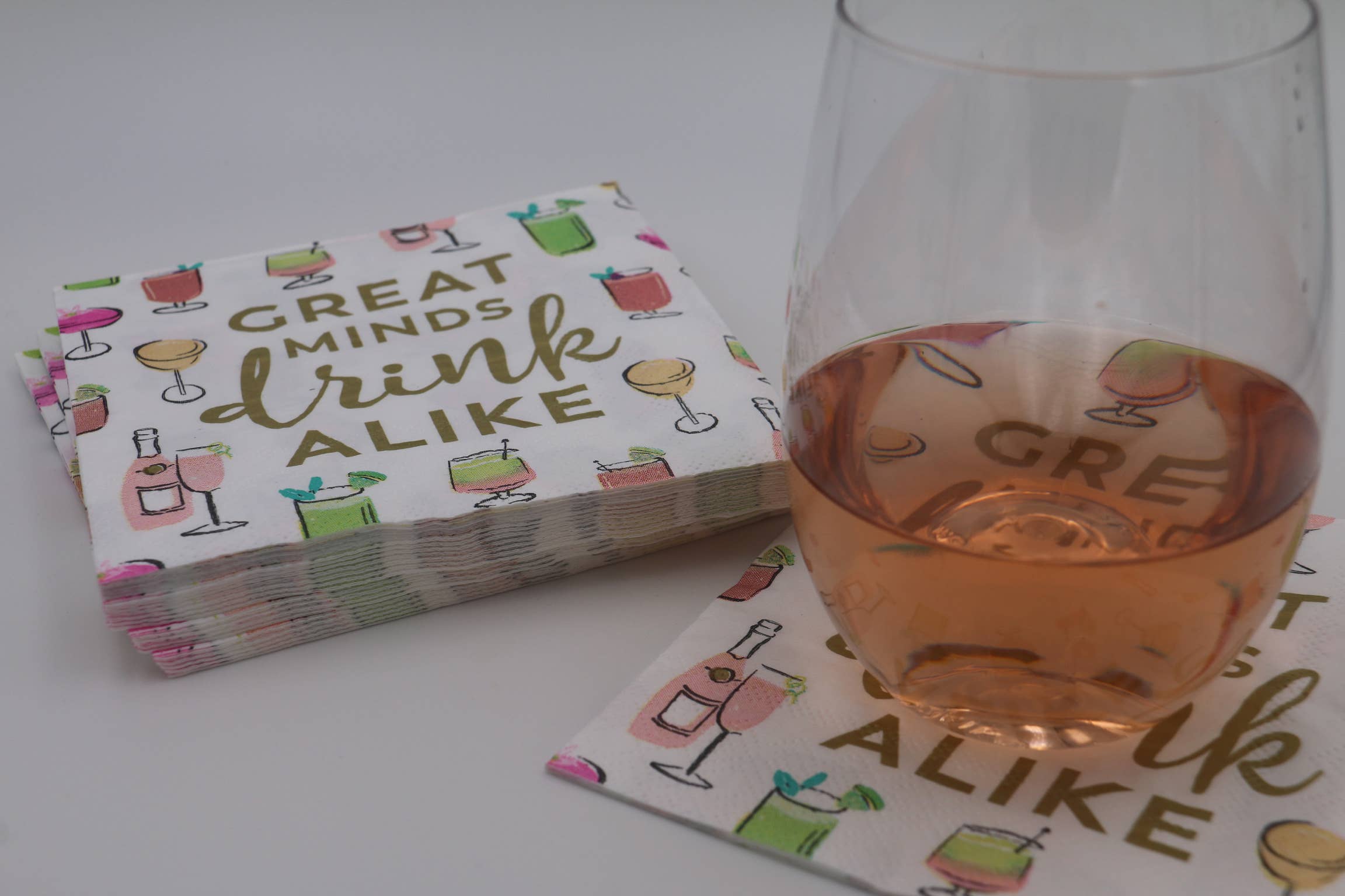 soiree-sisters - Wholesale Disposable Napkin - Funny Cocktail Napkins | Great Minds Drink Alike - 20ct4