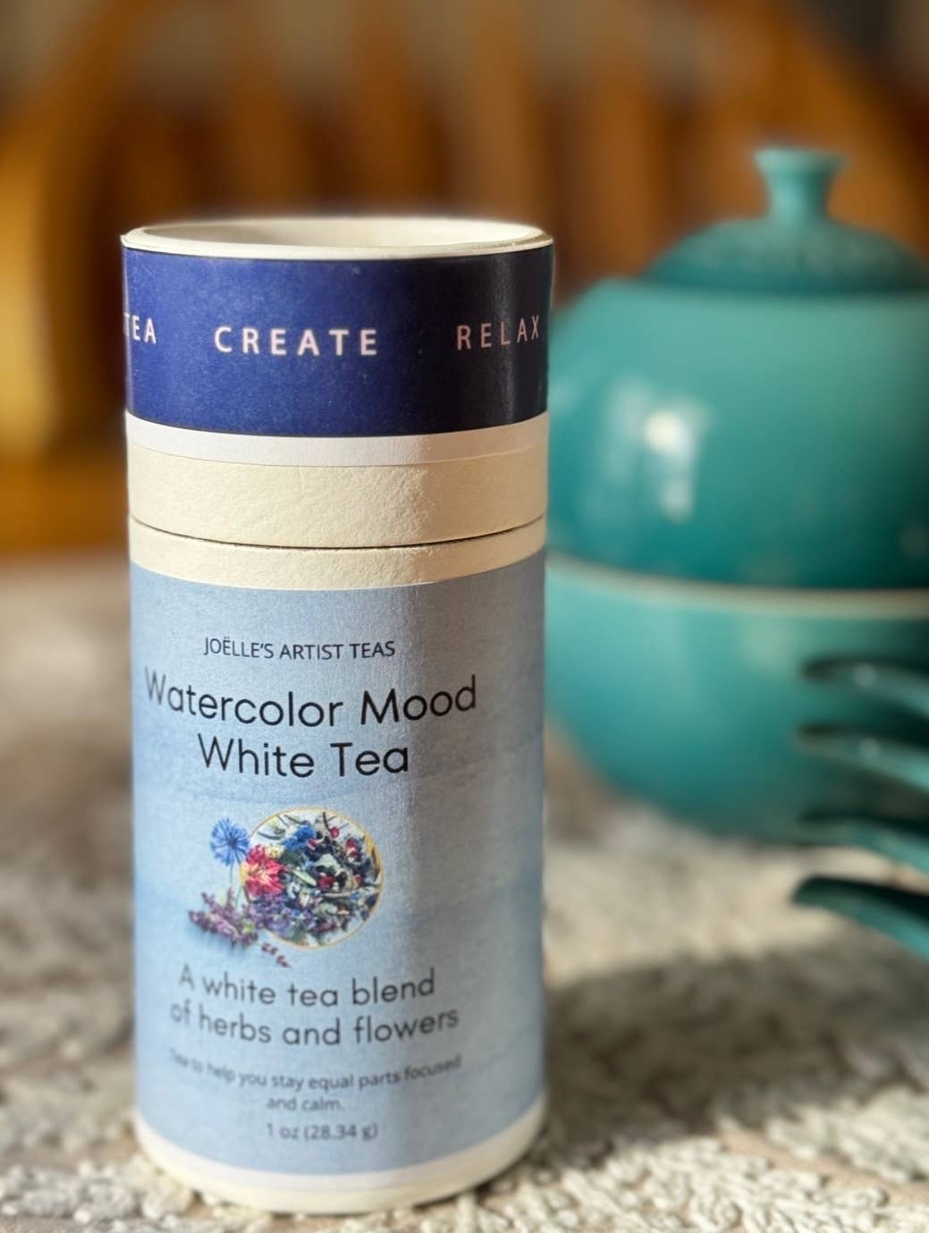 Joelle Hanton Art - Wholesale Loose Tea - Joelle's Artist Tea | Watercolor Mood White Tea4