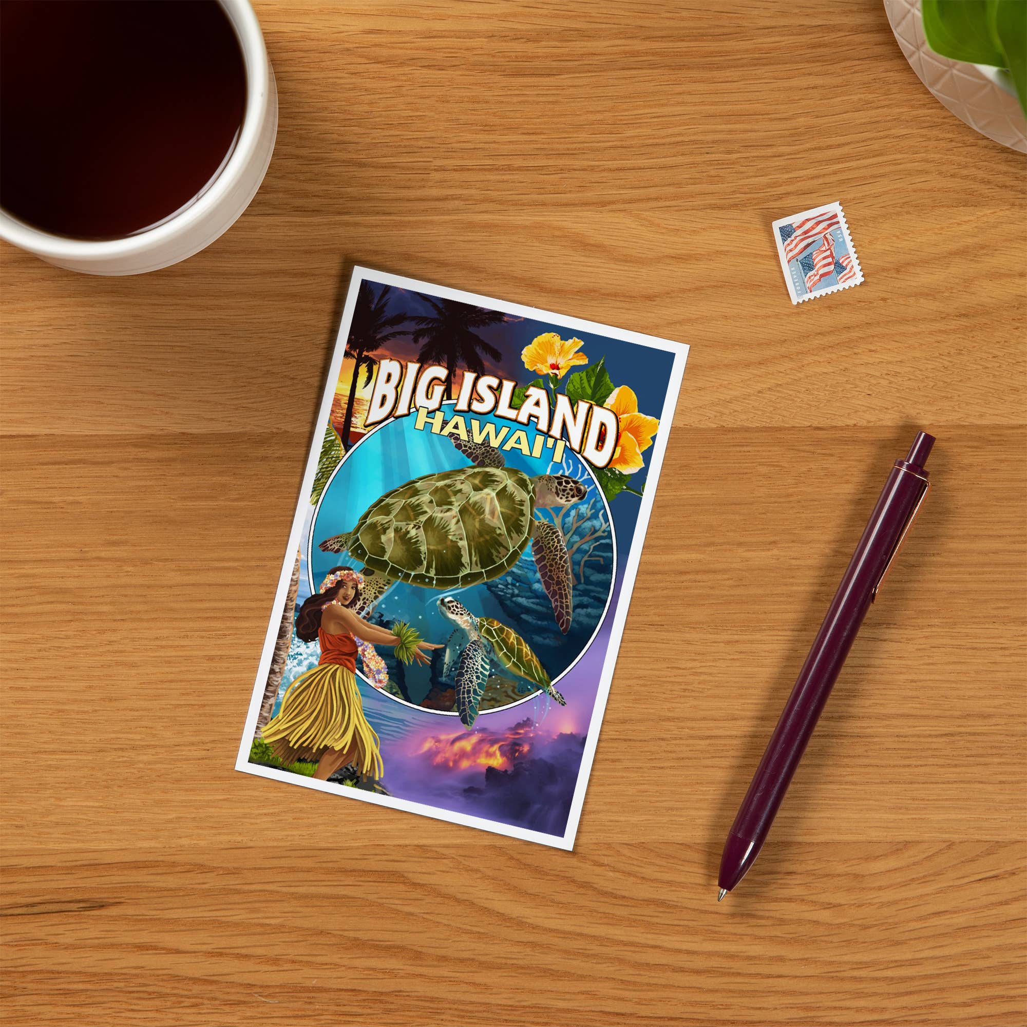 Lantern Press - Wholesale Postcard - PREMIUM POSTCARDS Big Island, Hawaii, Big Island Montage1