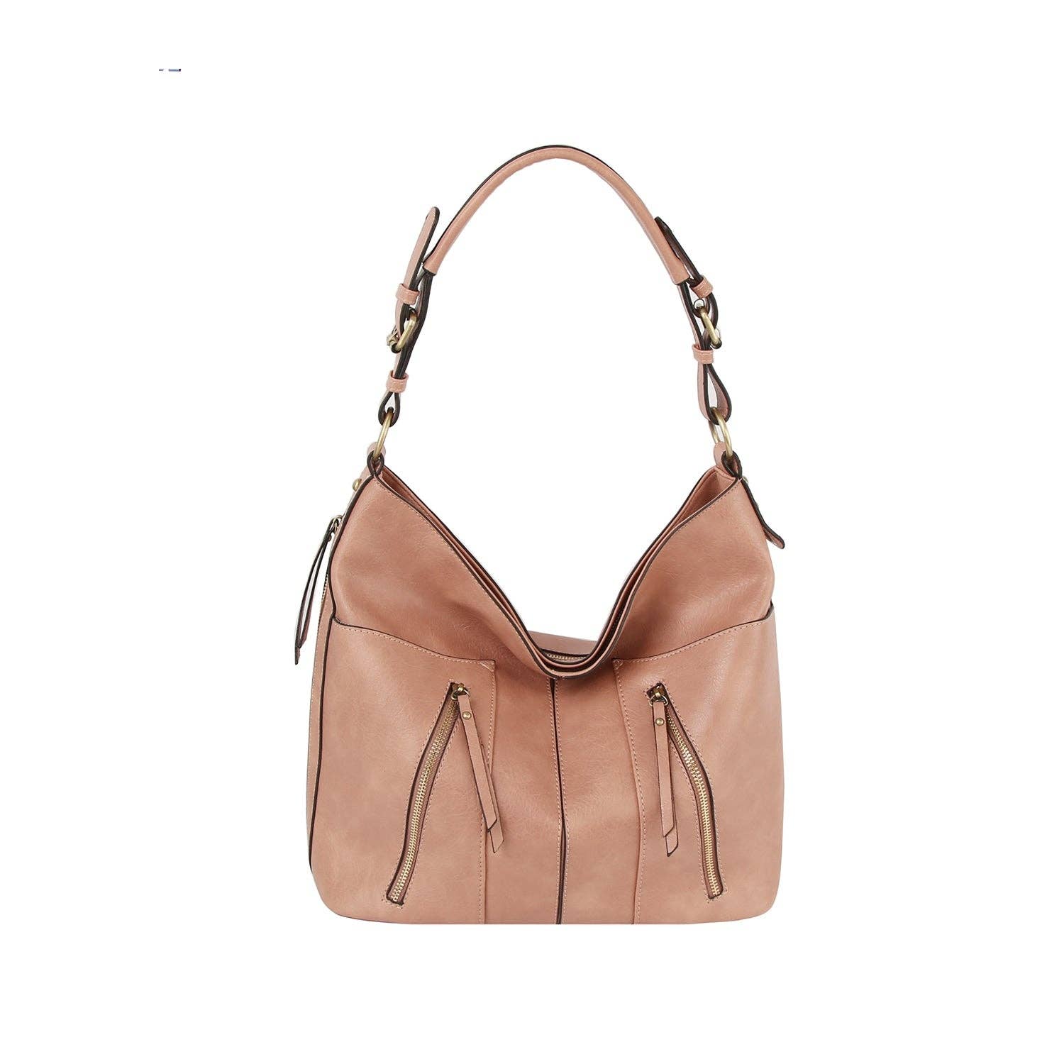 Handbag Factory Corp - Vente Sac porté épaule – femme - Sac à bandoulière hobo à deux fermetures à glissière avant au design tendance7