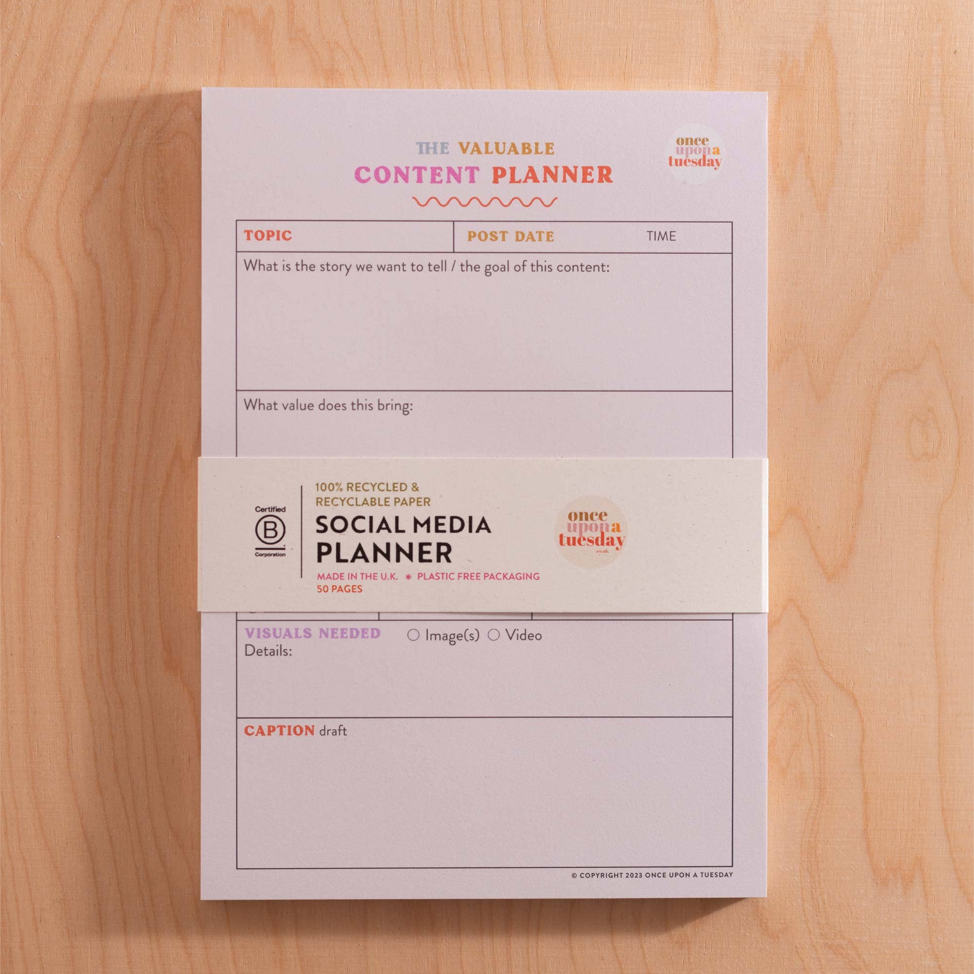 Good Tuesday (Once Upon a Tuesday) – Agenda por atacado – Bloco de Planeamento de Conteúdos para Redes Sociais | A5 | Colorido6