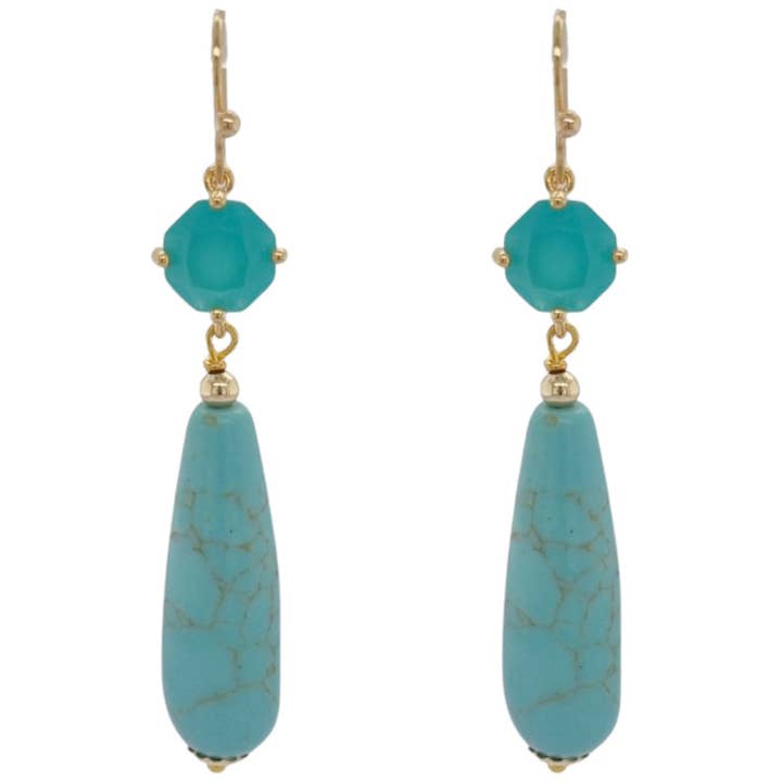 Pendientes Jessi Turquoise Howlite para venta al por mayor de PearlGem Designs