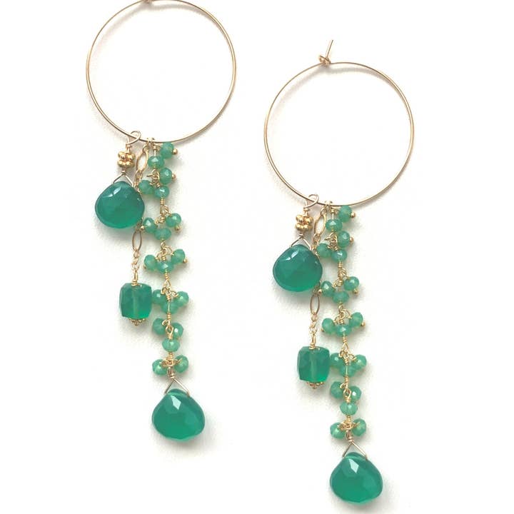 Green Jade Iva ADMK Earrings for wholesale by ADMK Jewelry