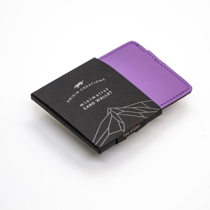 Twin Engine Coffee - Wholesale Card Holder - Unisex - Leather Card Wallet - Purple - Artisan Fair Trade