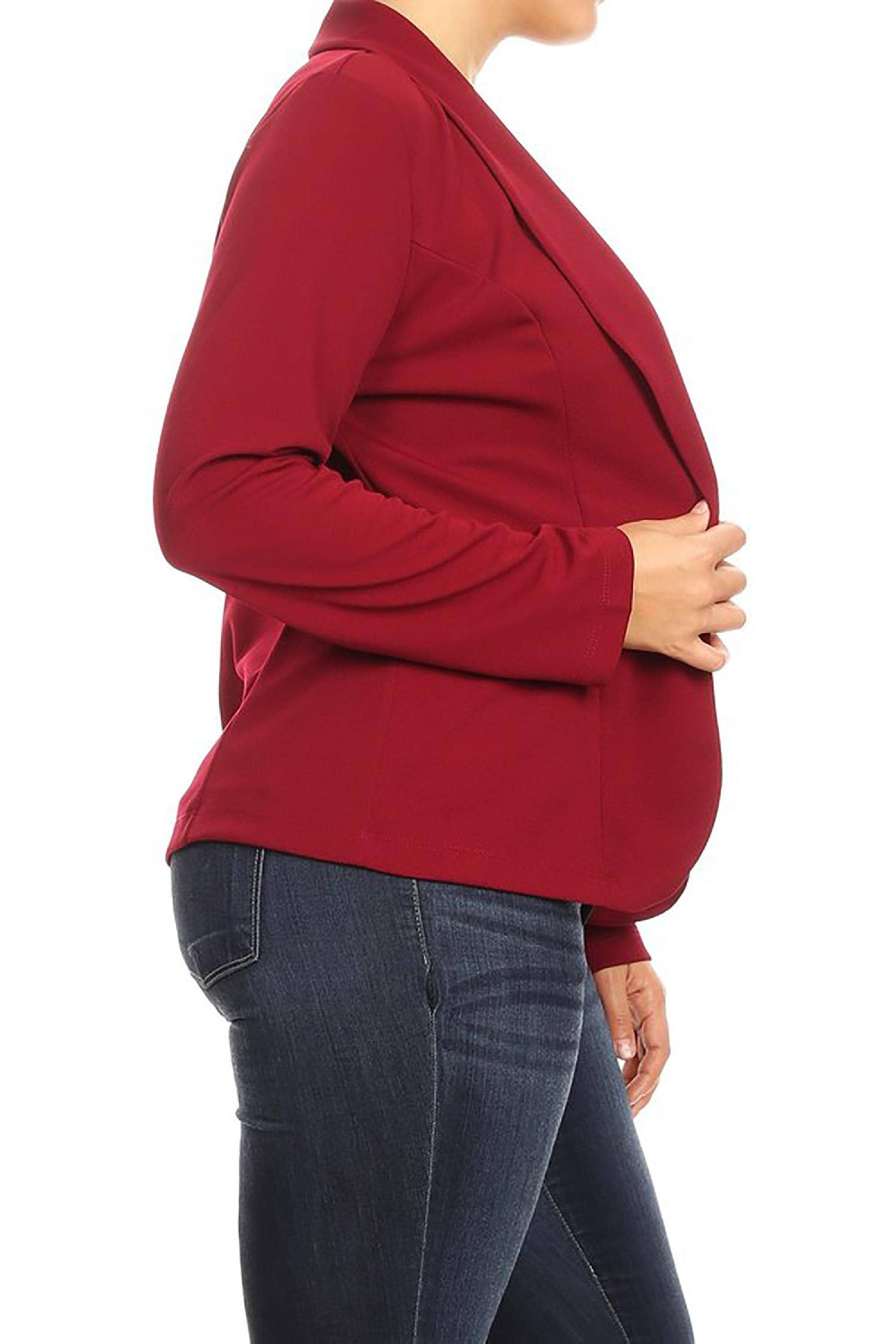 MOA COLLECTION - Wholesale Blazer - Women's - Women's Solid Casual Plus Size Trendy Blazer Jacket1