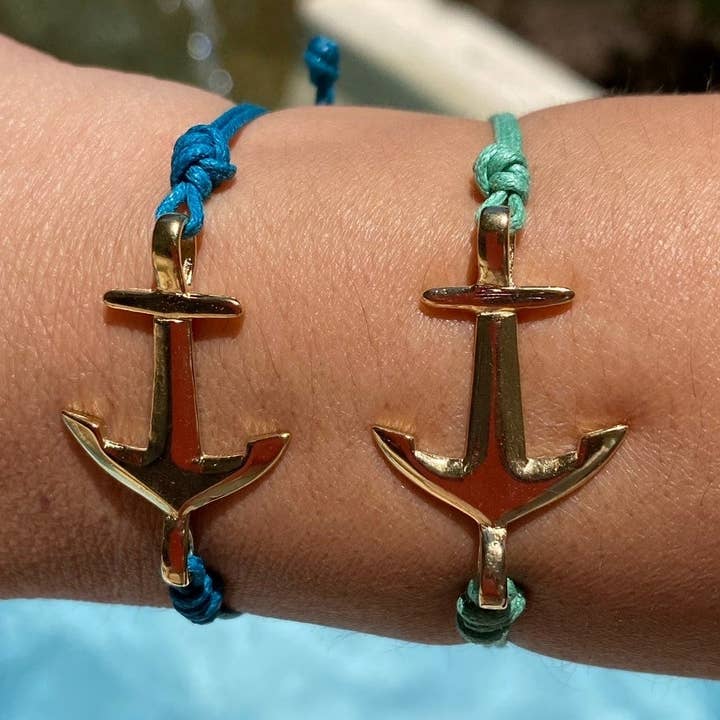 Pulseira de cordão ajustável Stay Anchored por atacado de Lexi Jewelry