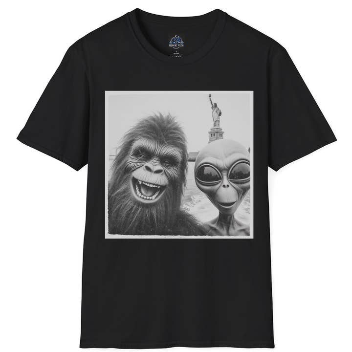 Midnight Myth - Wholesale T-Shirt (Graphic) - Men's - Statue of Liberty NYC Souvenir Bigfoot Shirt Sasquatch Men's1