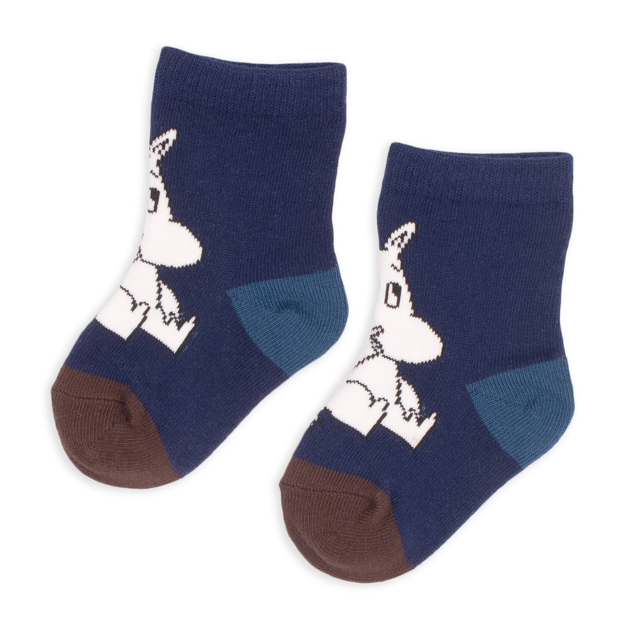 Nordicbuddies - Vente Chaussettes – enfant - Chaussettes Bébé Moomintroll - Bleu Marine0