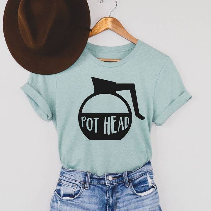 Pot Head T Shirt, Coffee Addict Graphic Tee *UNISEX FIT*098 for wholesale by 208T2.0