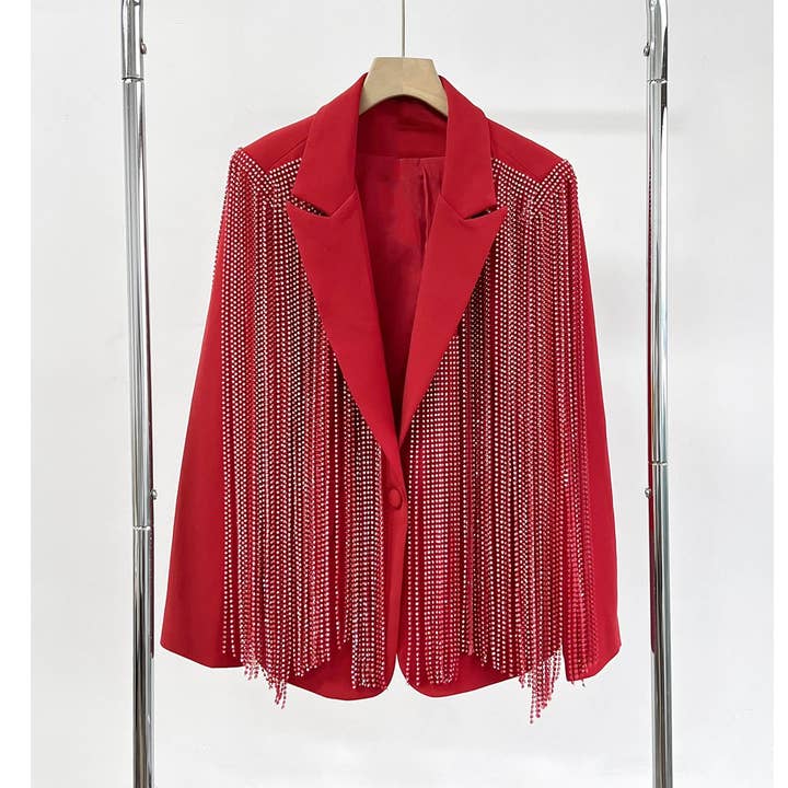 One Button Fringe Blazer for wholesale by XHHH Inc
