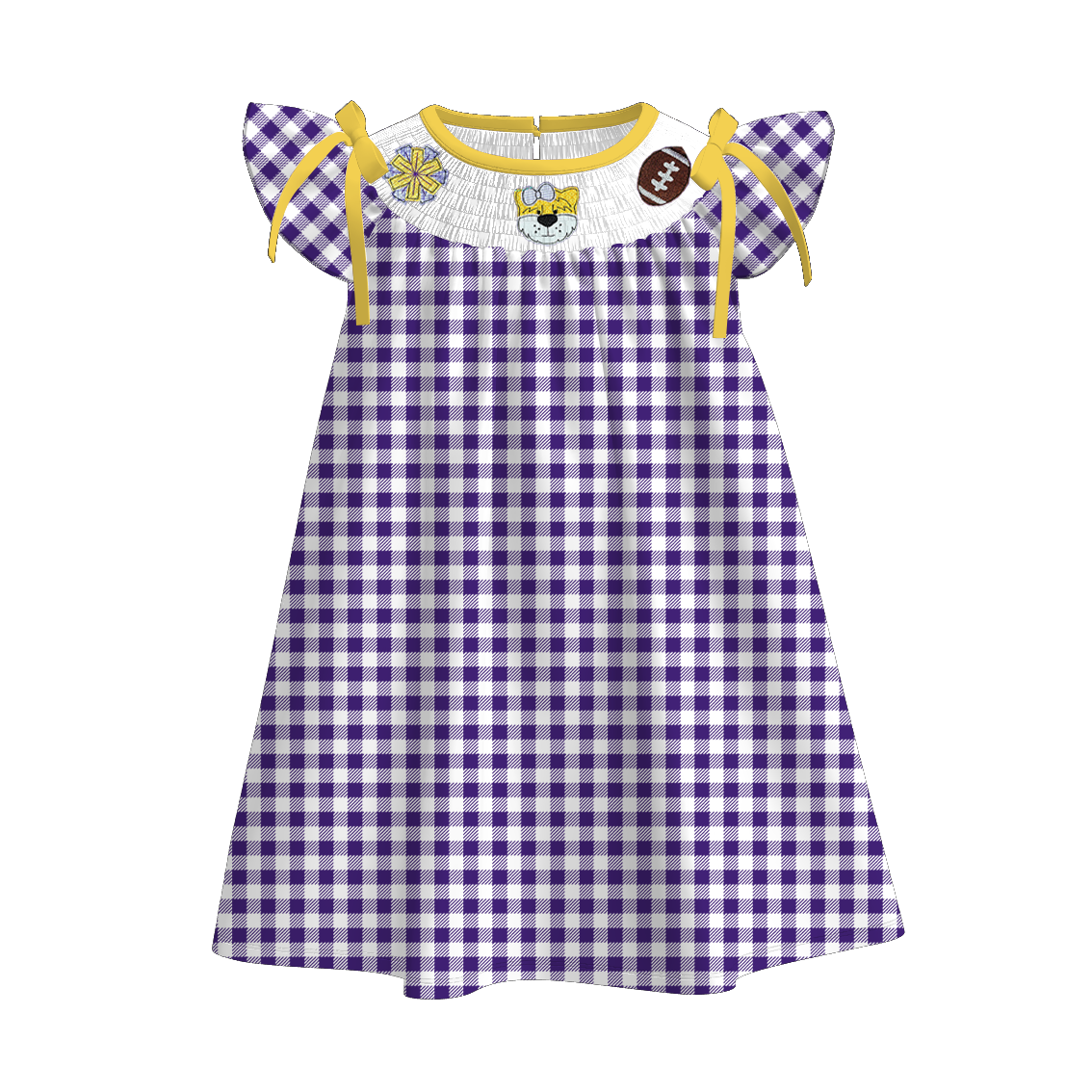 Auraquise - Wholesale Clothing Set - Baby - Louisiana Football Embroidered Matching Sibling Outfits0