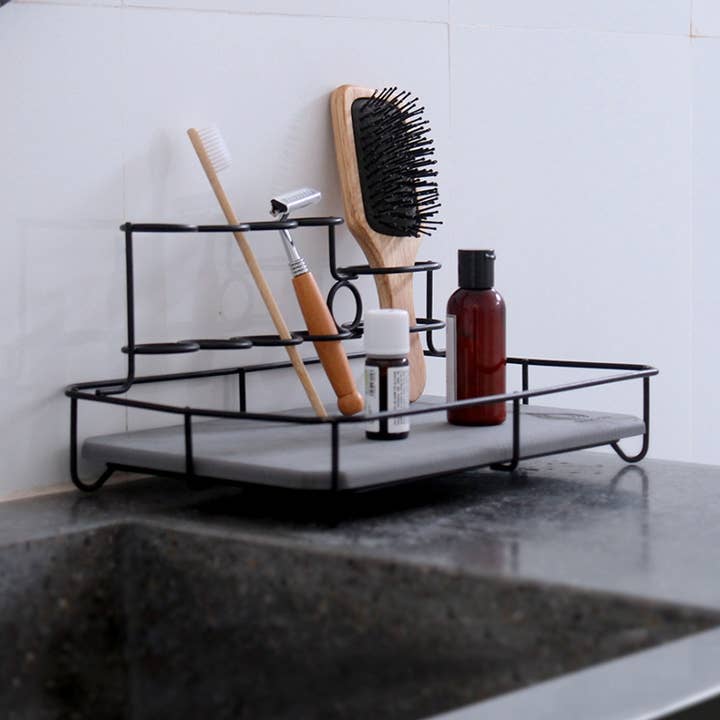 Audia Black Diatomite Onyx Toothbrush Holder for wholesale by moonstone