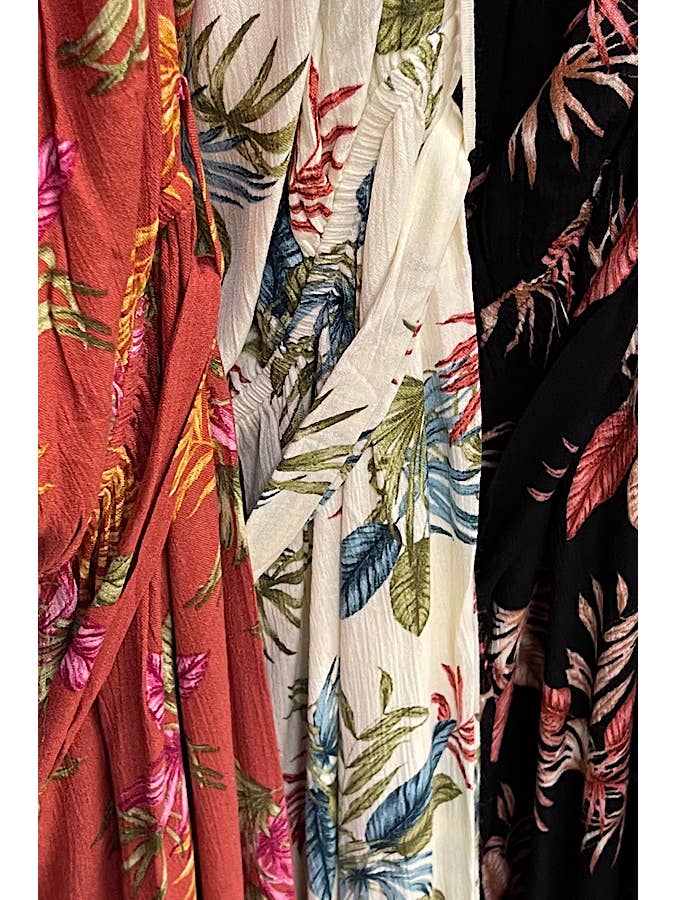 Curve Market - Wholesale Jumpsuit - Women's - PLUS SIZE TROPICAL PRINT TIE WAIST JUMPSUIT2