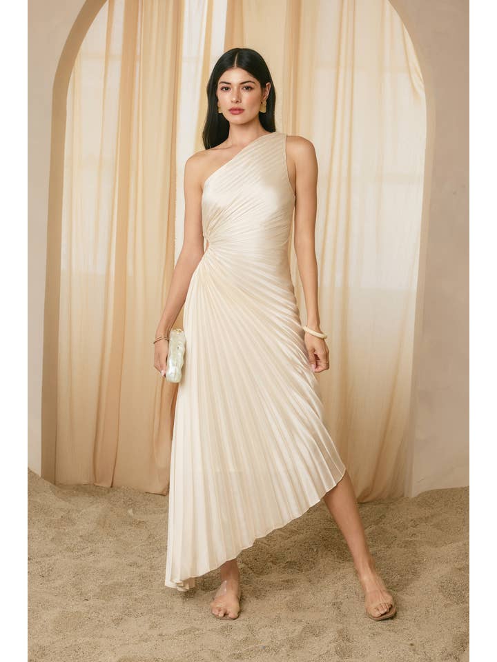 Dress Forum - Wholesale Dress - Women's - Olympia Asymmetrical Pleated Maxi Dress (1)73