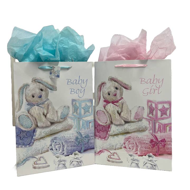 Baby Boy/Girl Bunny Glitter Gift Bag with Tissue Paper and other Purchase Wholesale bunny bags. Free Returns & Net 60 Terms on Faire trending on Faire.