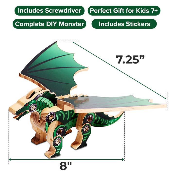 AYK Brand – Engroshandel DIY-hobbysæt – Børn – DIY træsæt med klistermærker - Monster Series (Monster Type 2)4