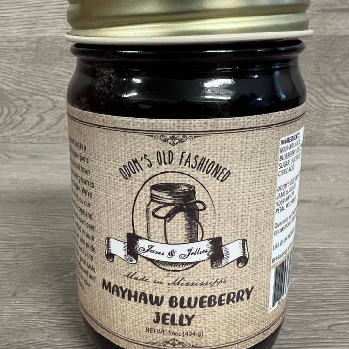 Odom's Old Fashioned Jams & Jellies – wholesale Sylt/gelé – Mayhaw Blåbärsgelé
