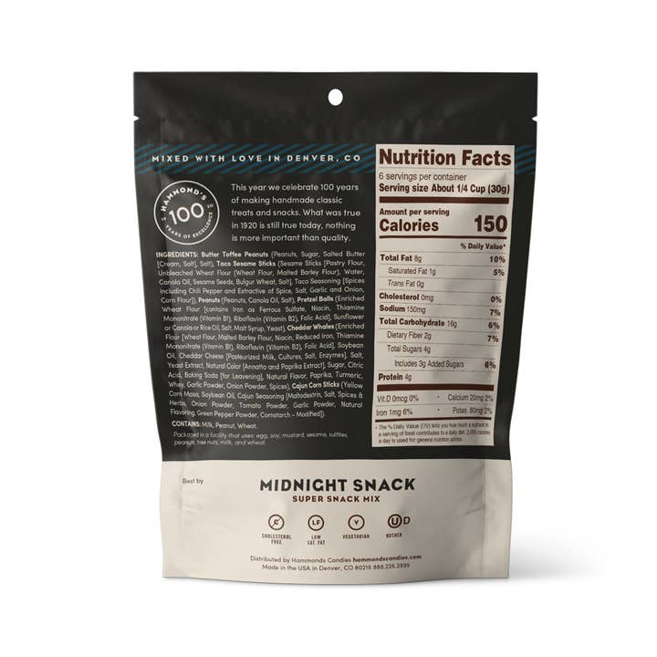 Hammond's Candies - Wholesale Trail Mix - Snack Mixes Midnight Snack 6.5oz