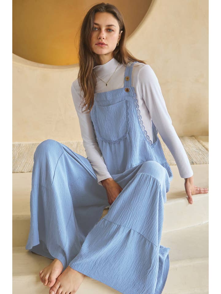 Oddi - Wholesale Jumpsuit - Women's - Solid Airflow Tired Wide Leg Overall Jumpsuit2