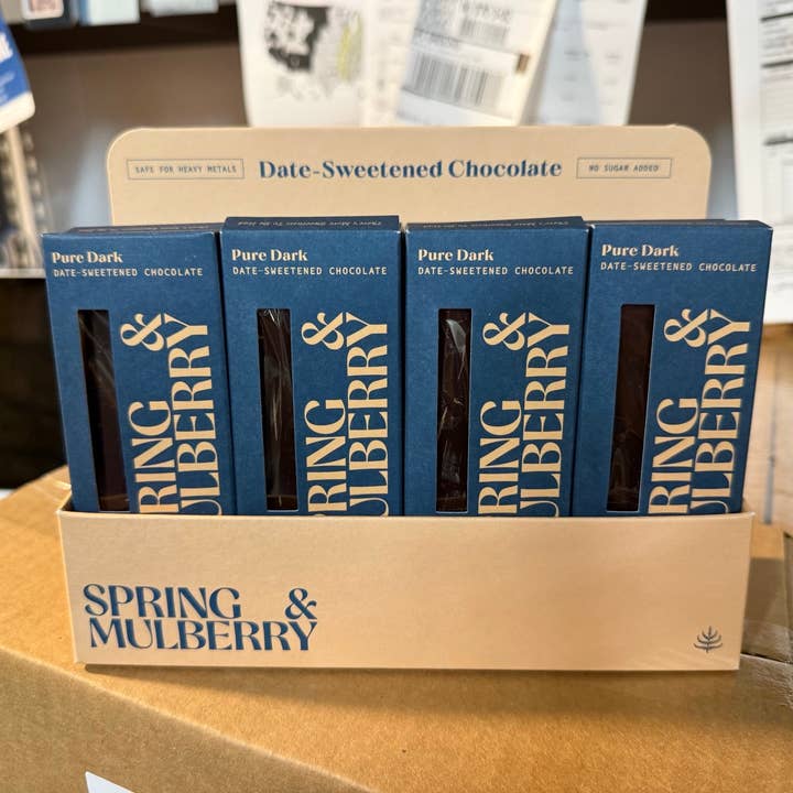 Spring & Mulberry - Wholesale Chocolate Bar - *Mini* Pure Dark Date-Sweetened Chocolate Bar