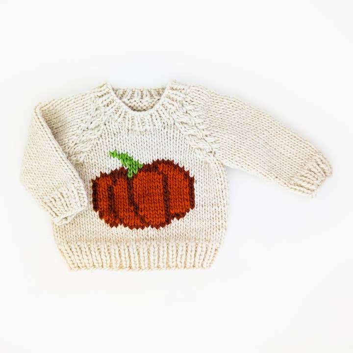 Huggalugs - Wholesale Knit Sweater - Baby - Pumpkin Crew Neck Sweater for Baby & Toddler