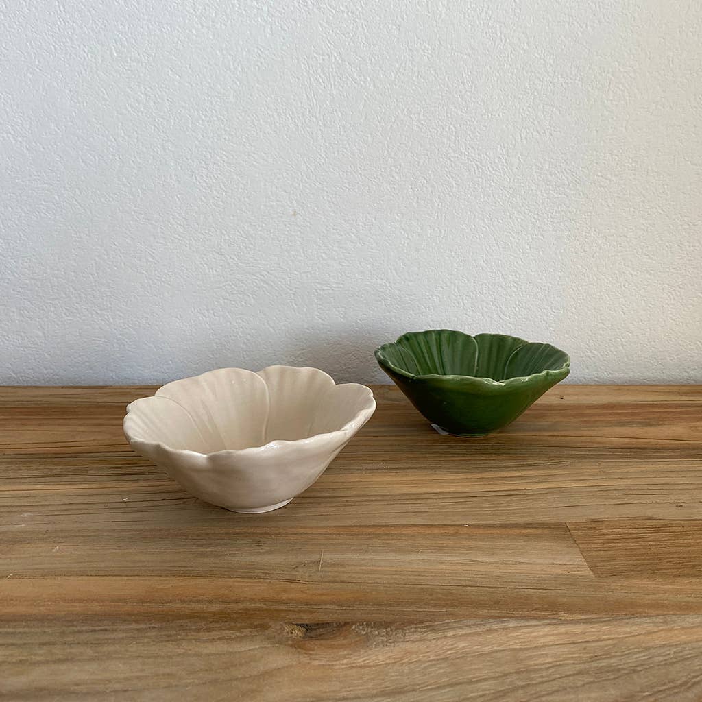 Opjet Paris – Großhandel Servierschüssel – Grüne Schale mit Blumenmotiv, Ø 14 cm, H 6 cm2