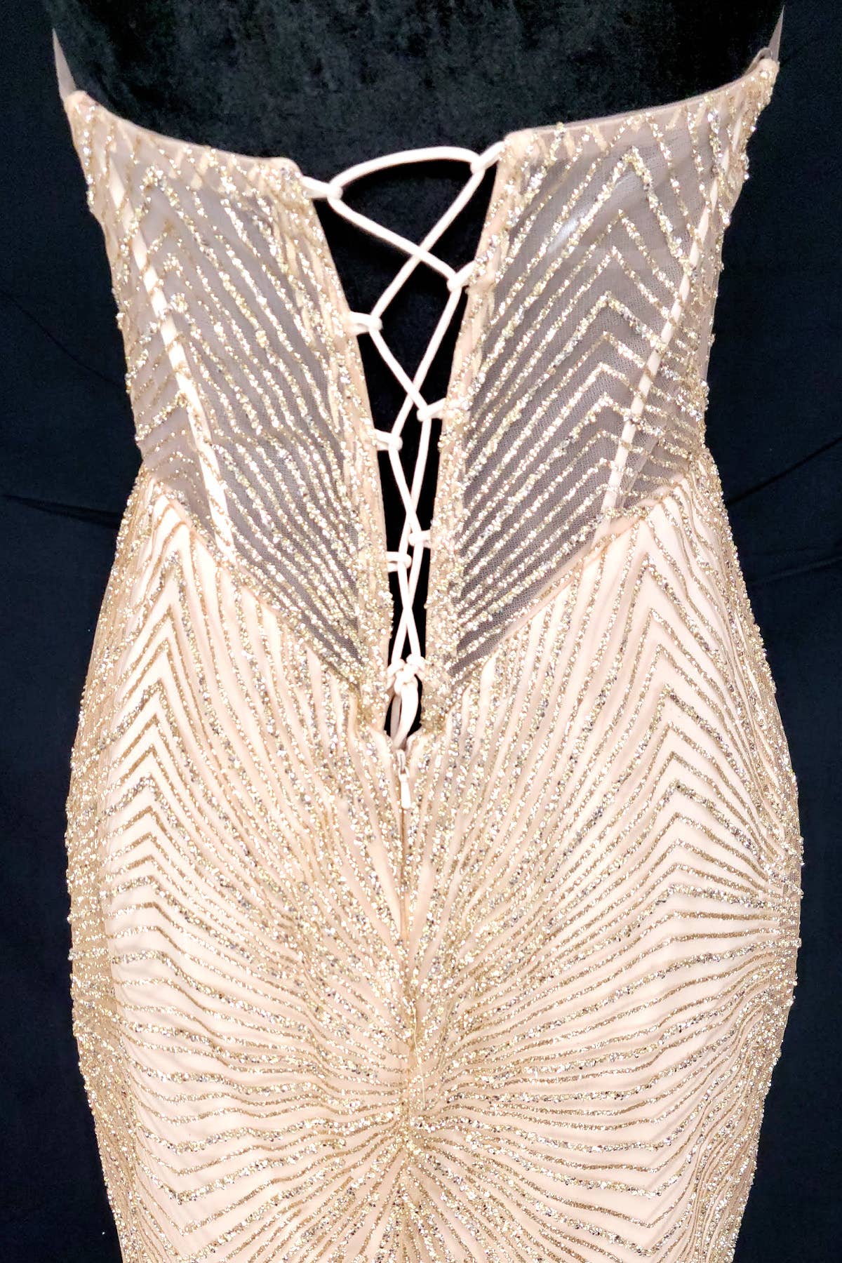 Chicas - Wholesale Gown - Women's - Long sparkling mermaid dress with hanging jewels CF00146