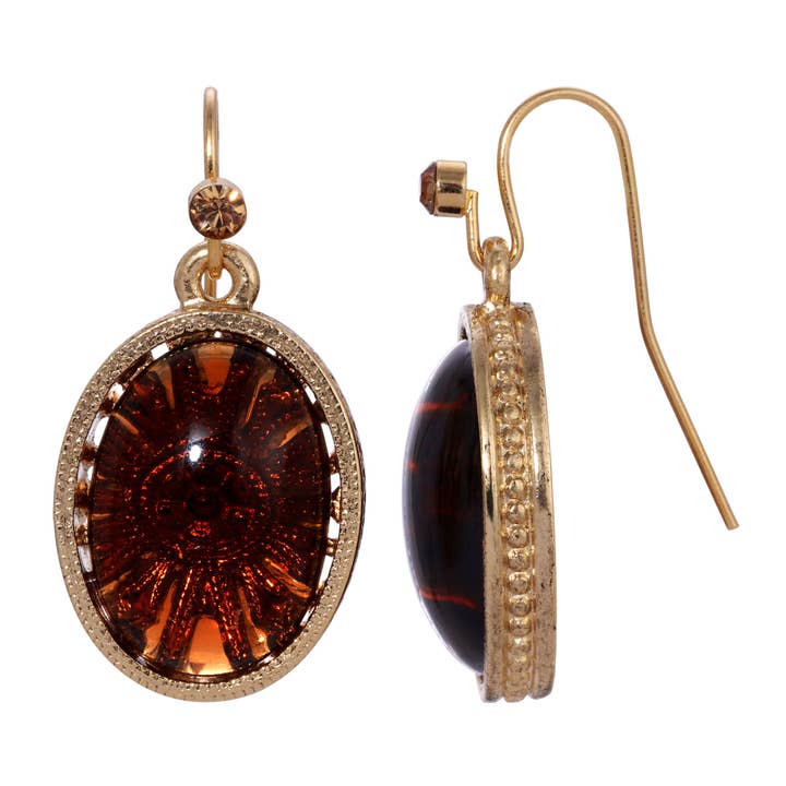 1928 Jewelry - Wholesale Dangle Earrings - 1928 Jewelry Flower Burst German Glass Drop Earrings3