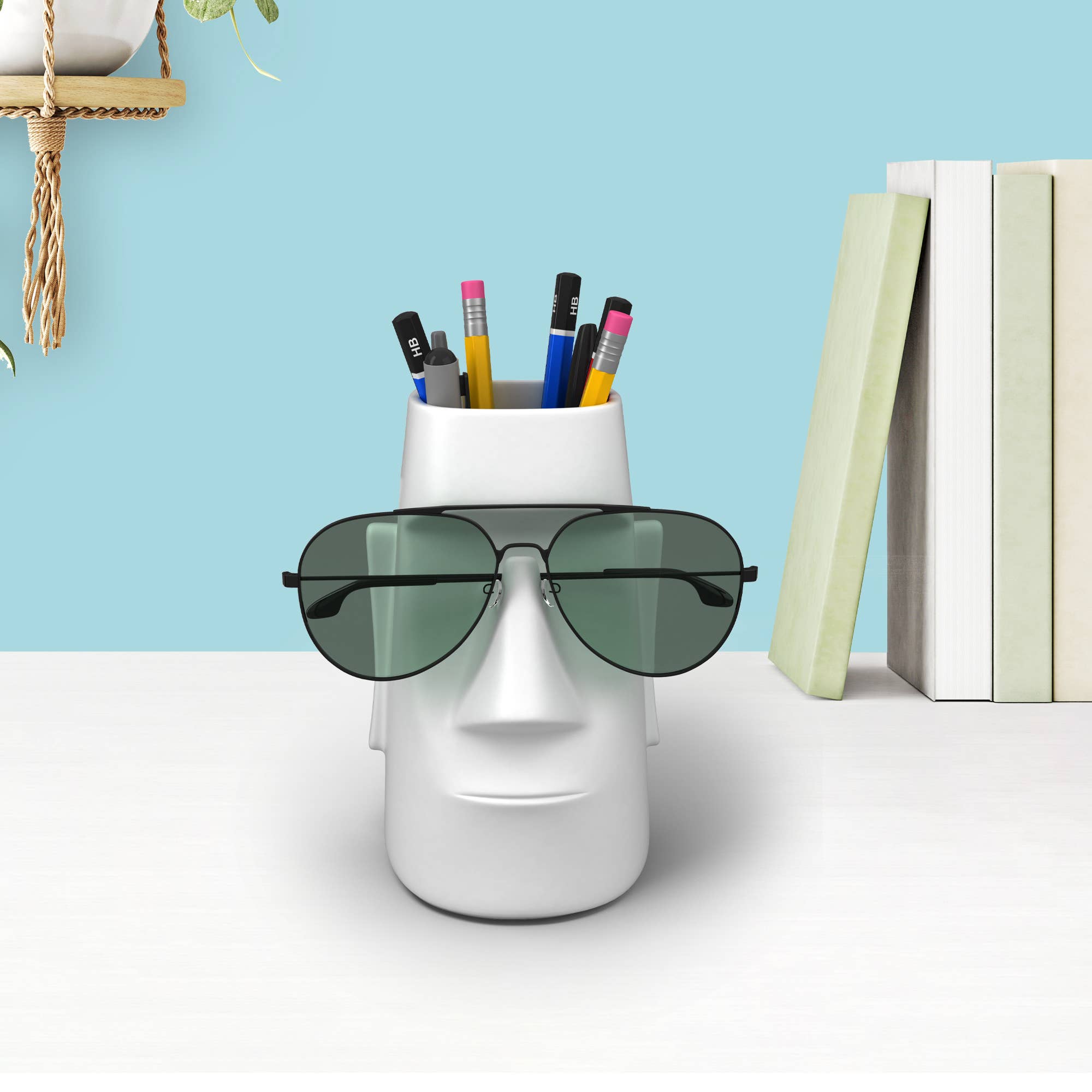 Mustard – wholesale Pen & pencil holder – Moai Pen Pot0