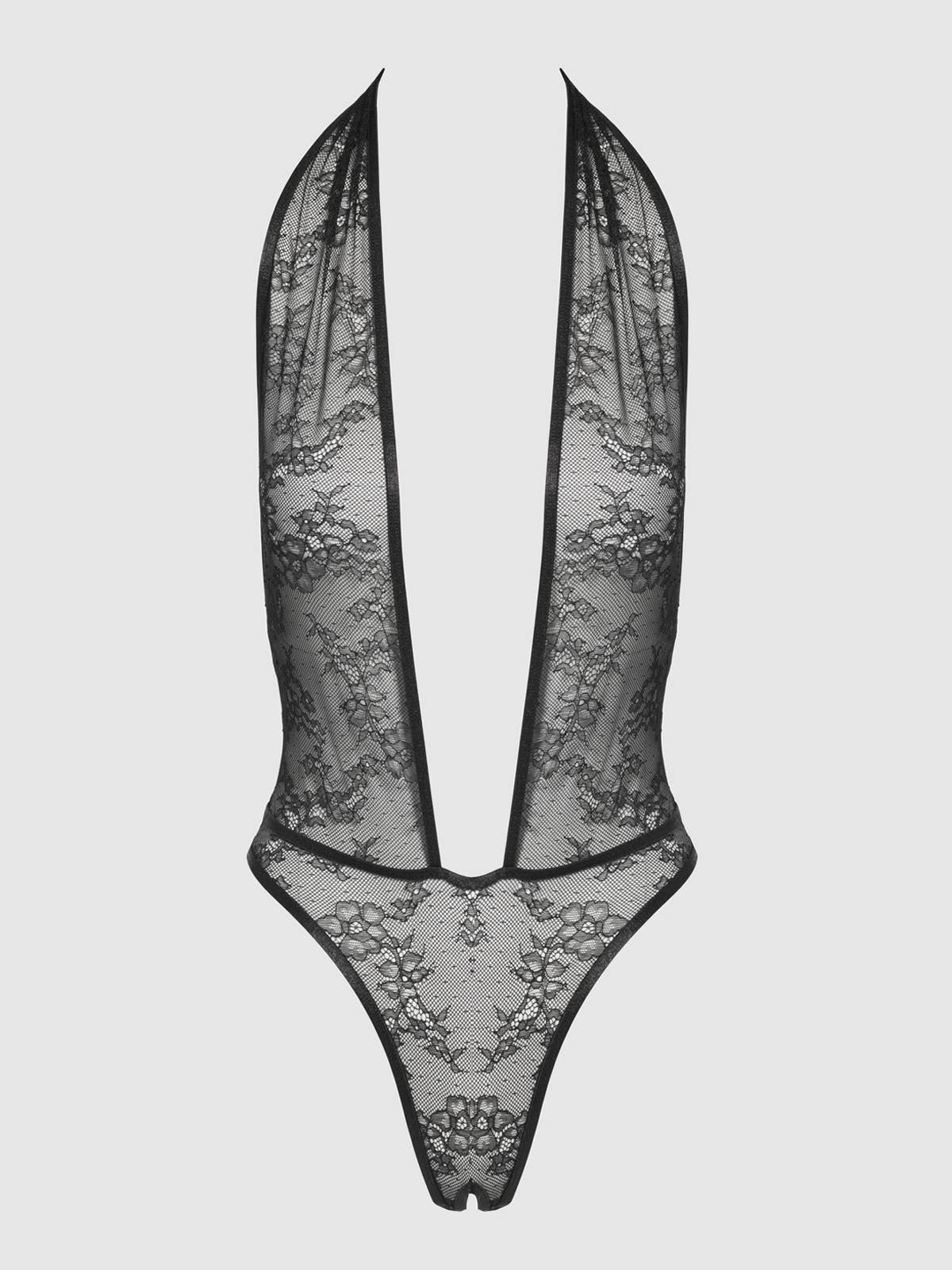 House of Desire – Engroshandel Bodysuit undertøj - Dame – Kiki Blonde Halter Teddy med dyb udskæring17