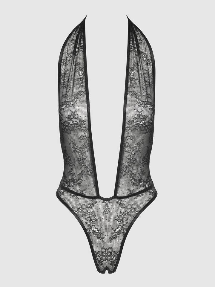 House of Desire – Engroshandel Bodysuit undertøj - Dame – Kiki Blonde Halter Teddy med dyb udskæring17