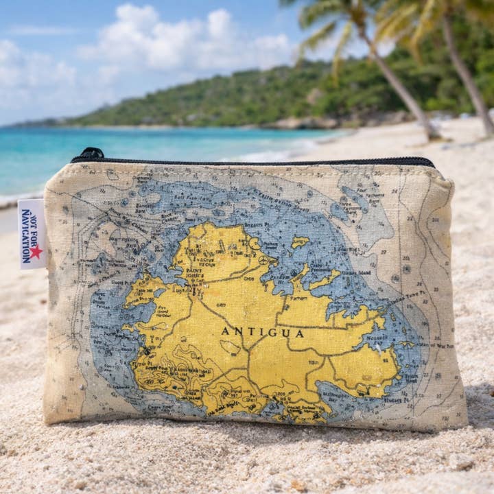 Benutzerdefinierte nautische Karten-Reißverschlusstasche Clutch für den Großhandel von Not for Navigation