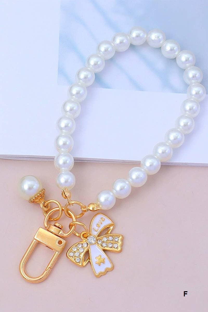 42POPS - Wholesale Keychain - Women's - .._ 0905 Elegant Pearl Phone Pendant Bag Charm Keychain SI-287534