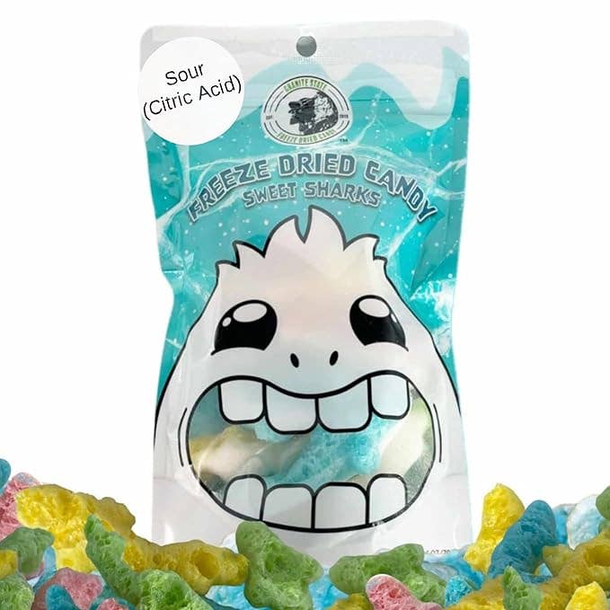 Freeze Dried Sour Sweet Sharks for wholesale by Granite State Freeze Dried Candy
