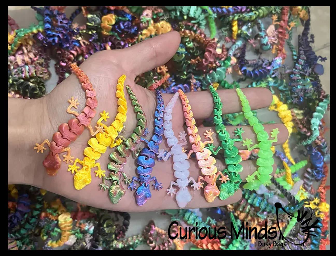 Curious Minds Toys - Wholesale Fidget Toy - Kids - 1 - Tiny 3D Printed Mini Gecko Lizard Wiggle Articulated Joi6