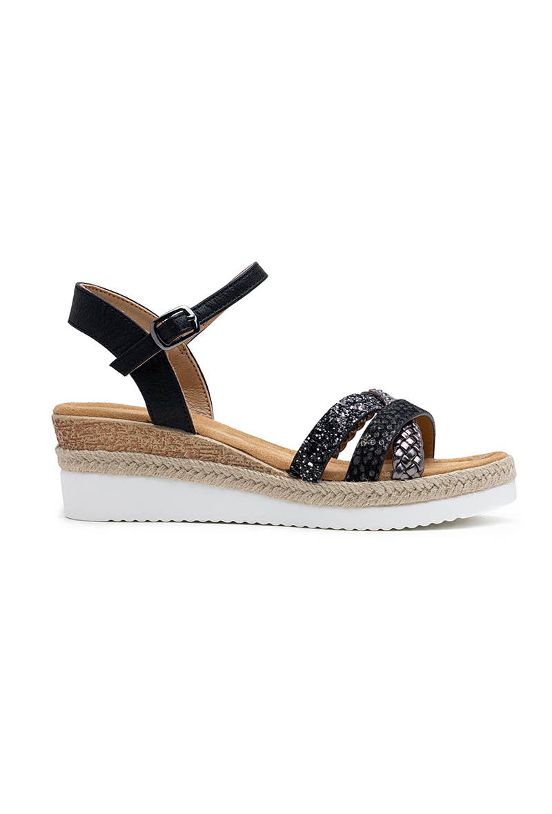 LADY GLORY – sandálias - Mulher por atacado – Sandálias compensadas com tiras entrançadas4