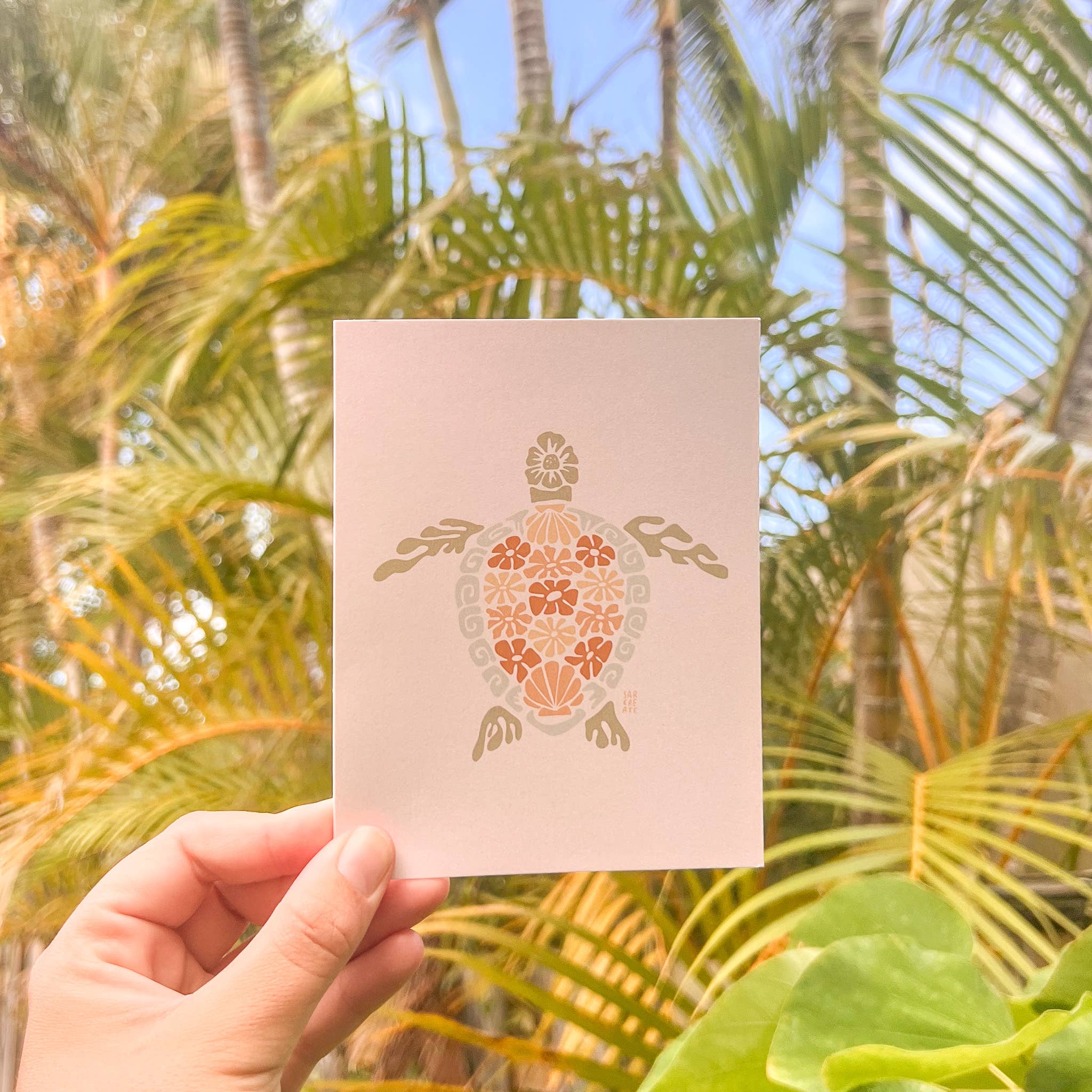 sarcreate – Cartão de saudação diária por atacado – Cartão: Honu1