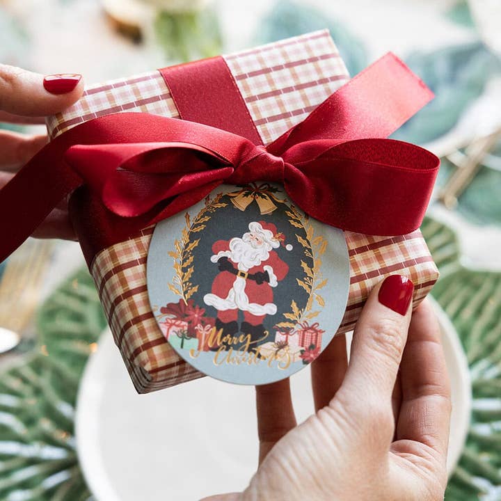 Bespoke Letterpress - Wholesale Gift tag - 6pk Christmas Gift Tags "Jolly Santa"1