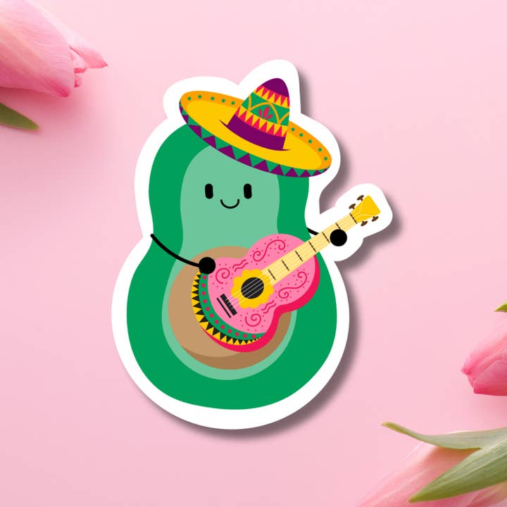 5 de Mayo Avocado Vinyl Sticker voor wholesale door Hikaru Tara Art Arst & Craft Gift Shop