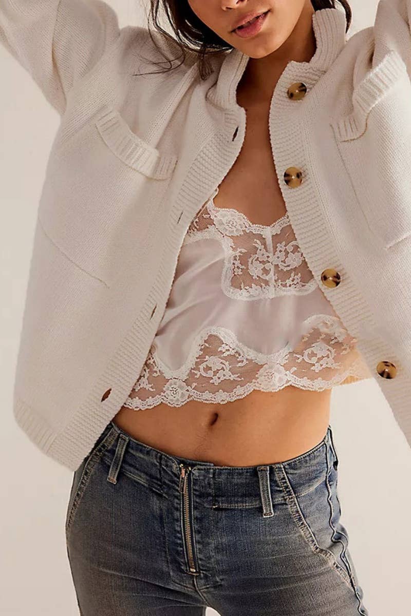 NINEXIS - Vente Pull en maille – femme - CWOCAL1806_MANTEAU EN TRICOT, CARDIGAN DE COULEUR UNIE9